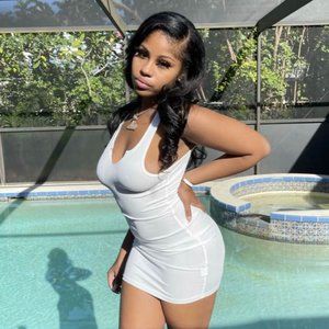 Ribbed White Mini Dress